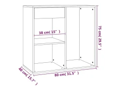 Armario de maquillaje madera contrachapada negro 80x40x75 cm