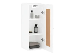 Armario de pared blanco brillo 34,5x34x90 cm madera de ingeniería