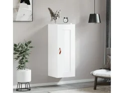 Armario de pared blanco brillo 34,5x34x90 cm madera de ingeniería