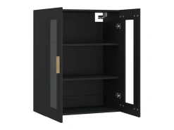 Armario de pared colgante negro 69,5x34x90 cm