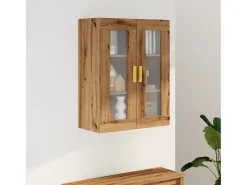 Armario de pared colgante de roble hecho a mano 69,5x34x90 cm