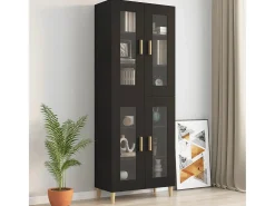 Armario de pared colgante negro 69,5x34x90 cm