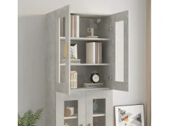 Armario de pared colgante gris hormigón 69,5x34x90 cm