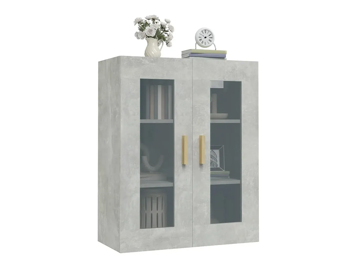 Armario de pared colgante gris hormigón 69,5x34x90 cm