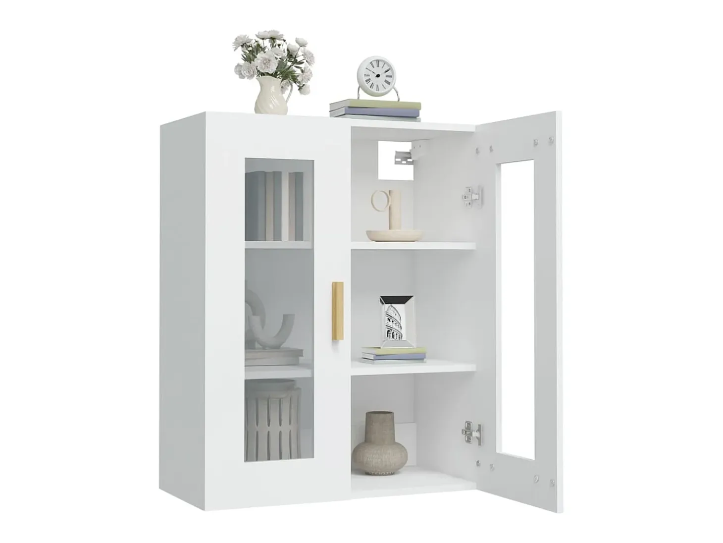 Armario de pared colgante blanco 69,5x34x90 cm