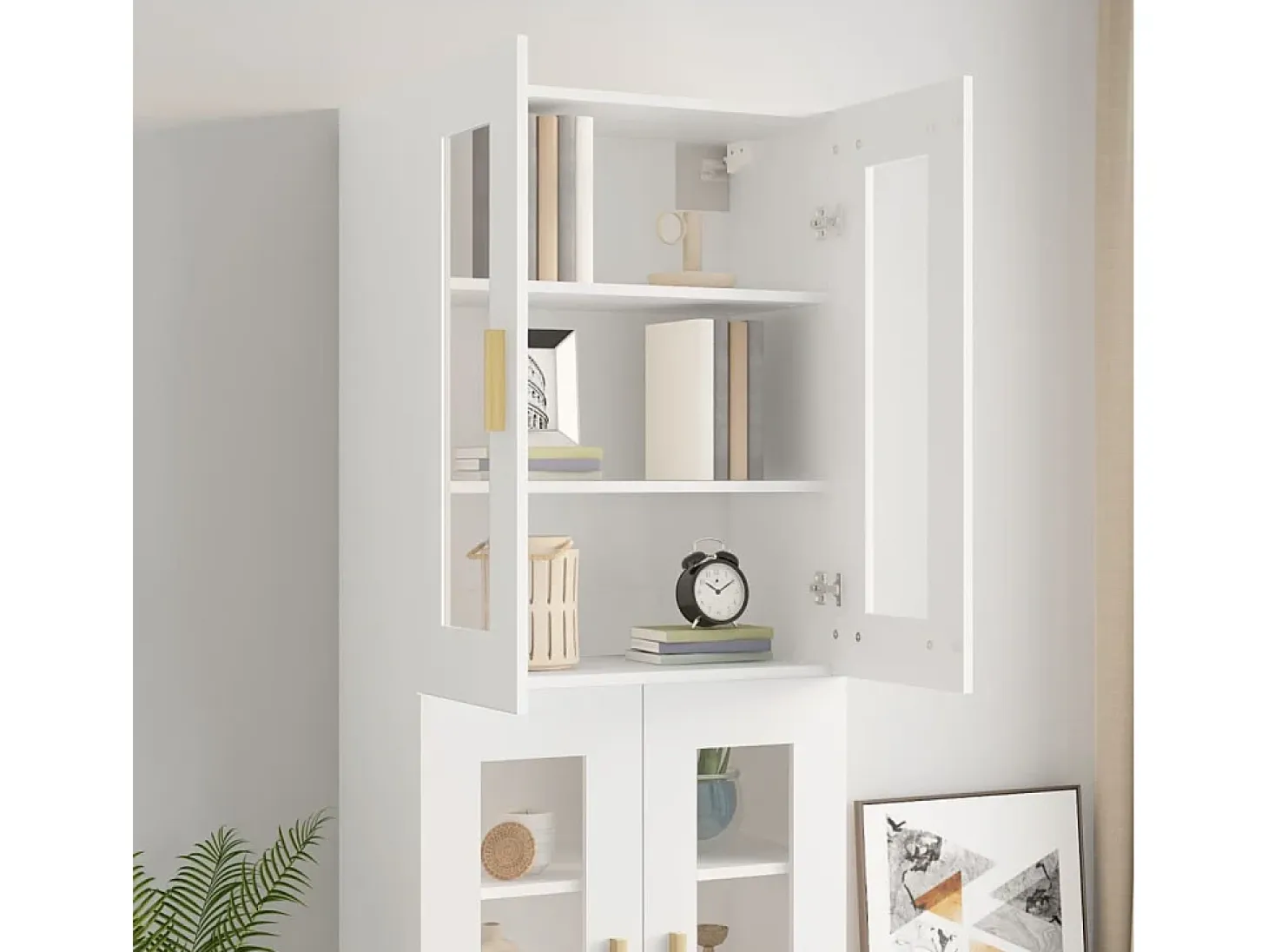 Armario de pared colgante blanco 69,5x34x90 cm