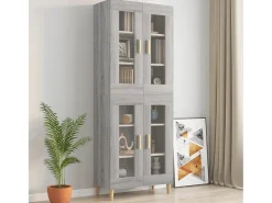 Armario de pared colgante Sonoma gris 69,5x34x90 cm