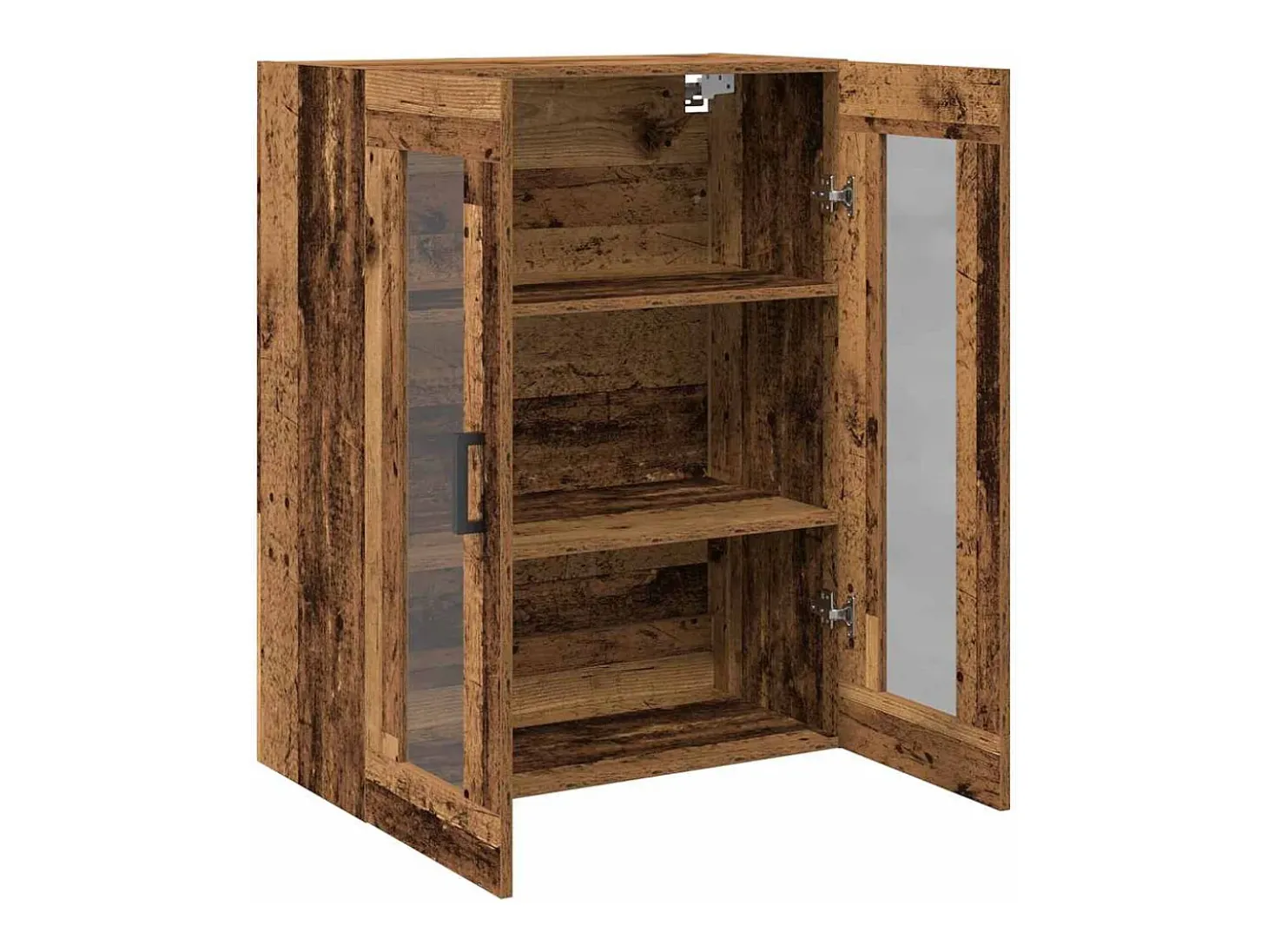 Armario de pared con puertas de cristal - Madera antigua - 69,5 x 34 x 90 cm