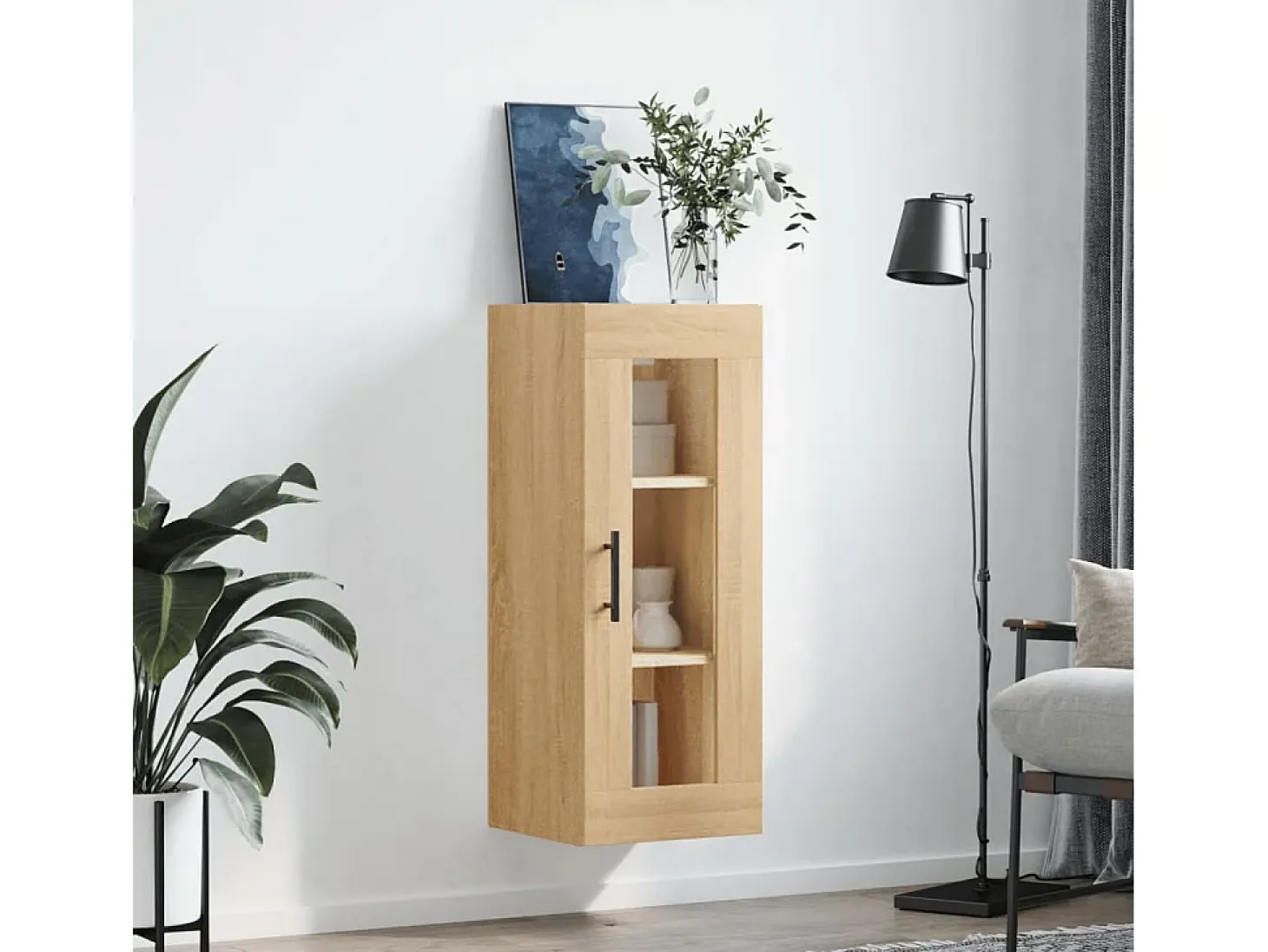 Armario de pared de roble Sonoma 34,5x34x90 cm