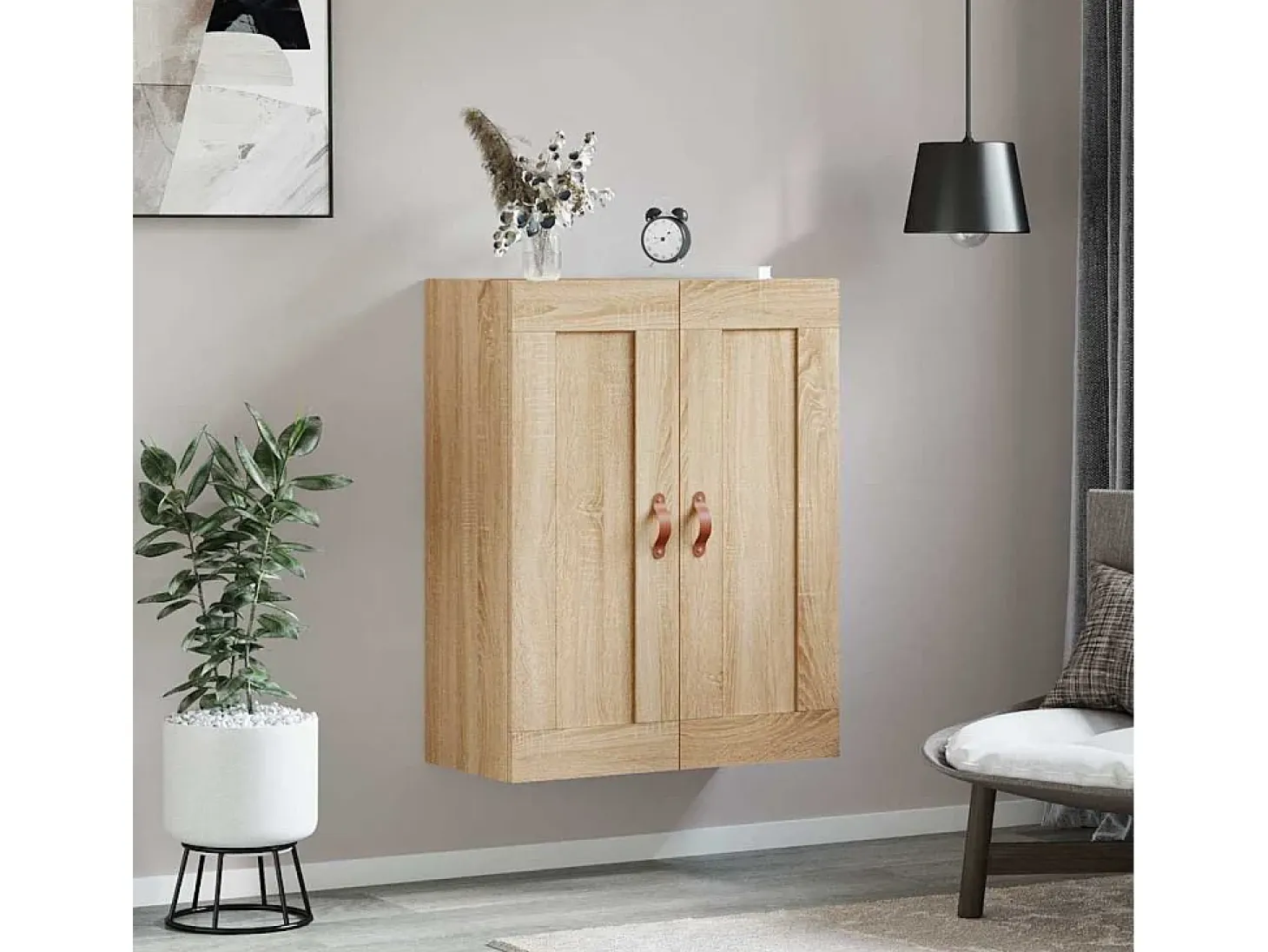Armario de pared de roble Sonoma 69,5x34x90 cm madera de ingeniería