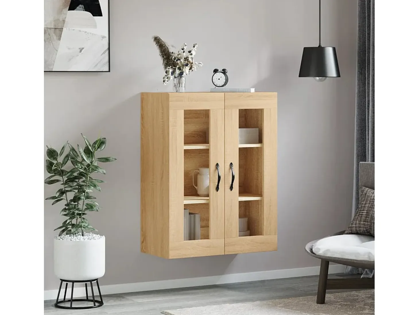 Armario de pared de roble Sonoma 69,5x34x90 cm madera de ingeniería