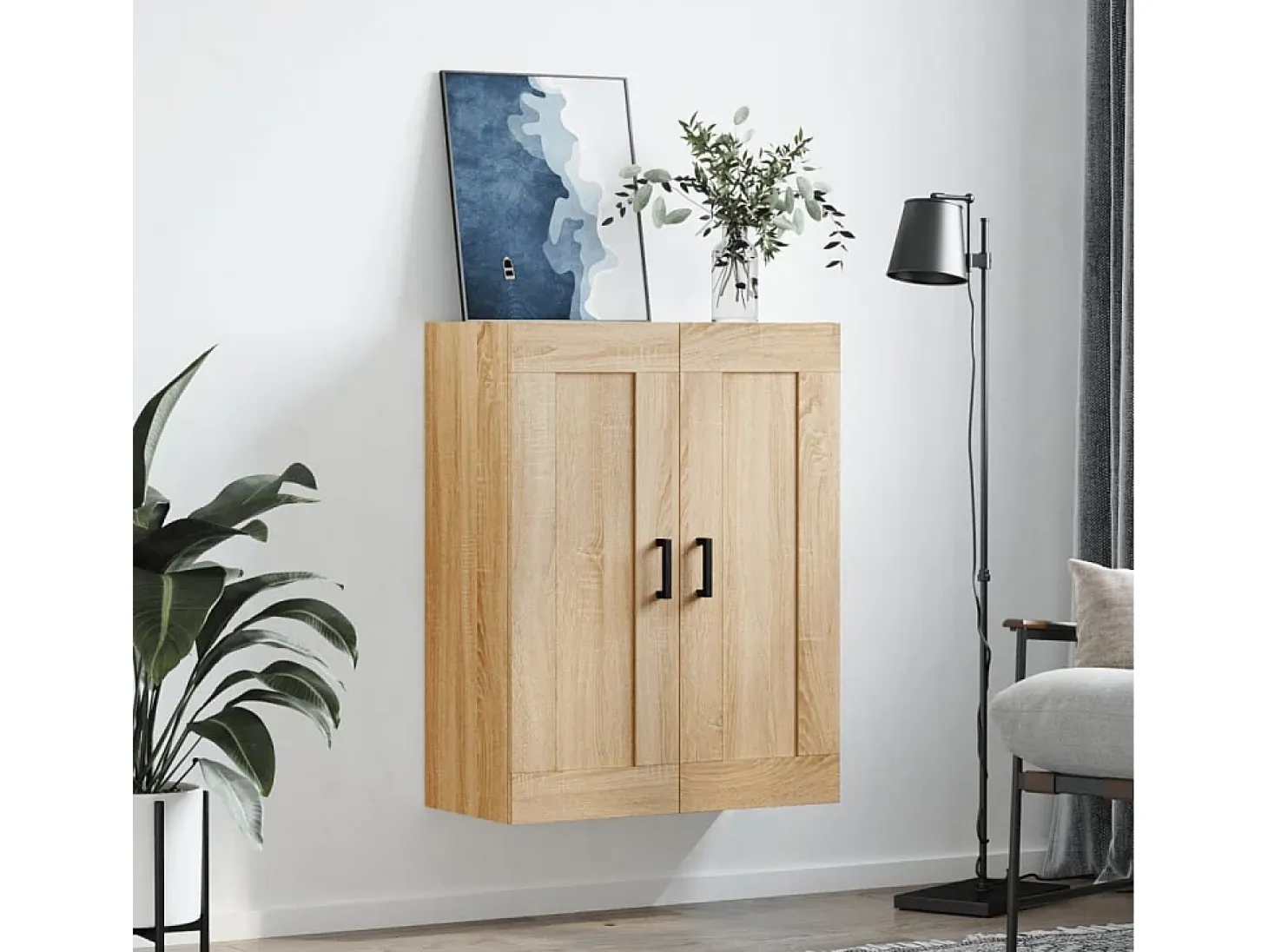 Armario de pared de roble Sonoma 69,5x34x90 cm madera de ingeniería