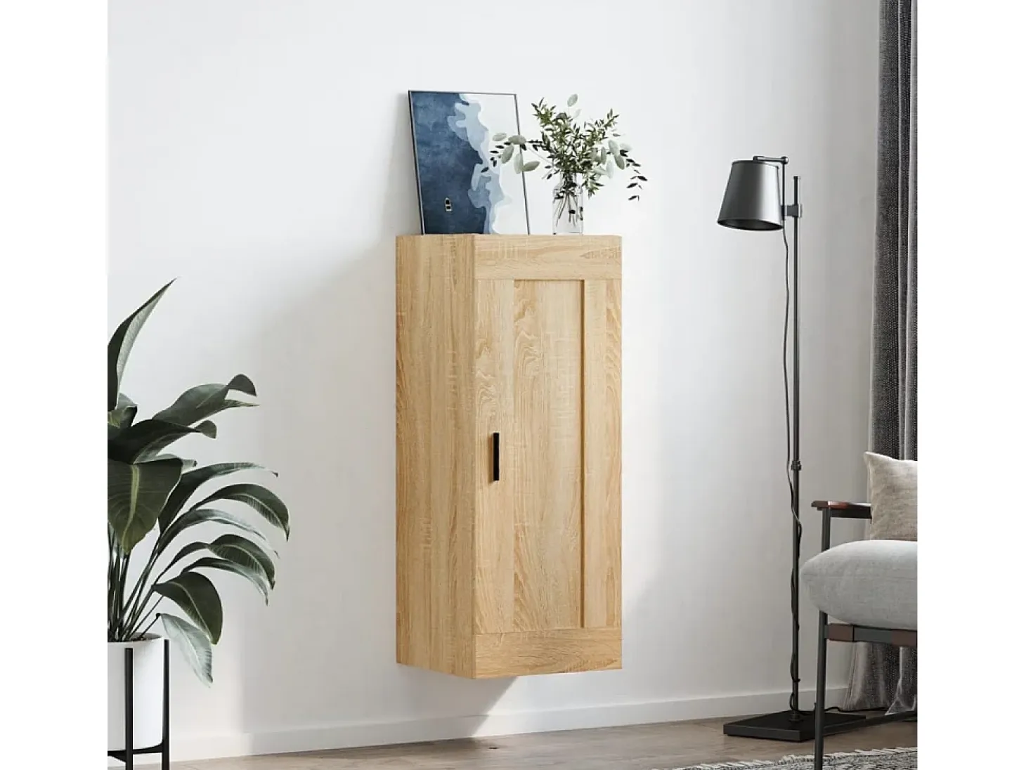 Armario de pared de roble Sonoma 34,5x34x90 cm madera de ingeniería