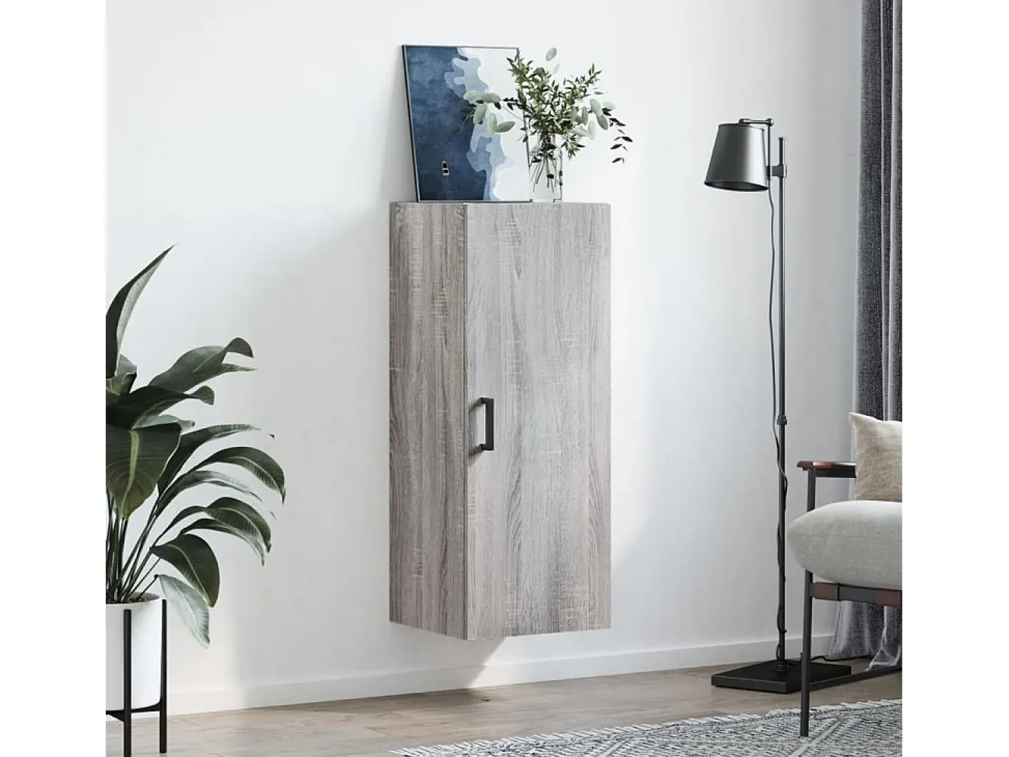 Armario de pared gris Sonoma 34,5x34x90 cm