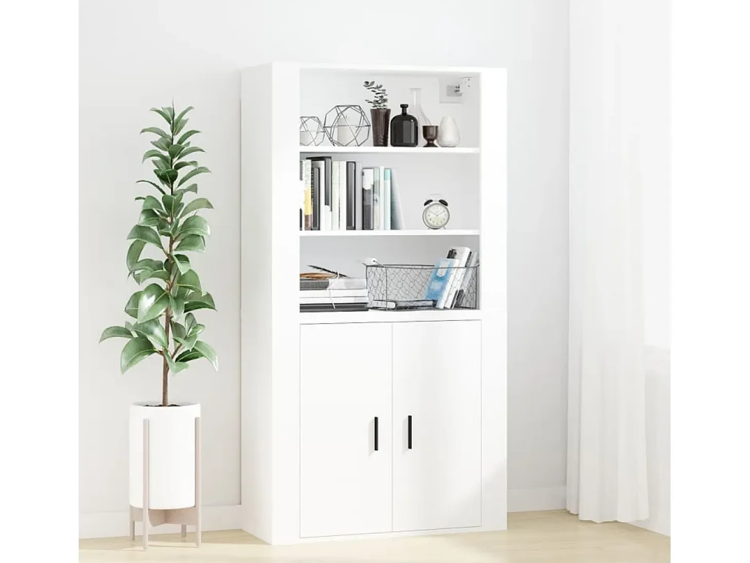 Armario de pared madera contrachapada blanco 80x33x80 cm