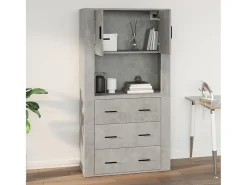 Armario de pared madera contrachapada gris hormigón 80x33x80 cm