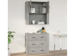 Armario de pared madera contrachapada gris hormigón 80x33x80 cm