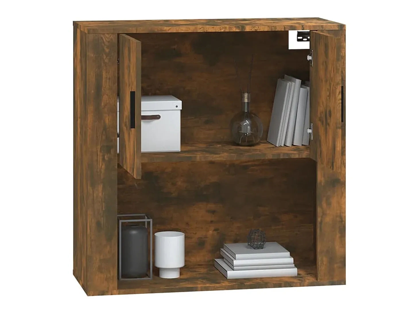 Armario de pared madera contrachapada roble ahumado 80x33x80 cm