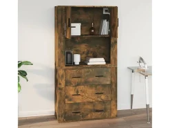 Armario de pared madera contrachapada roble ahumado 80x33x80 cm
