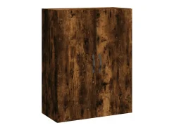 Armario de pared madera ingeniería roble ahumado 69,5x34x90 cm