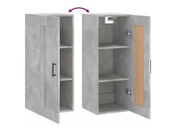 Armario de pared madera ingeniería gris hormigón 34,5x34x90 cm