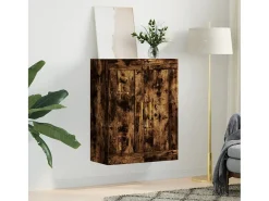Armario de pared madera ingeniería roble ahumado 69,5x34x90 cm