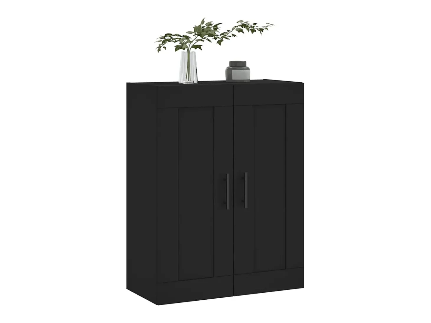 Armario de pared negro 69,5x34x90 cm madera de ingeniería