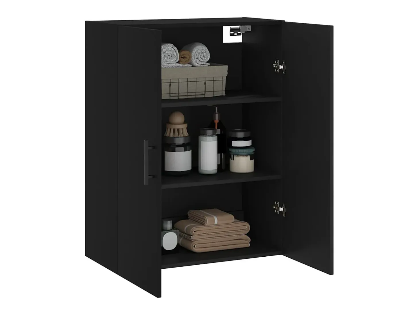 Armario de pared negro 69,5x34x90 cm