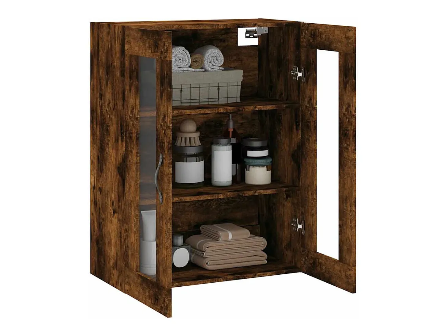 Armario de pared roble ahumado 69,5x34x90 cm madera de ingeniería