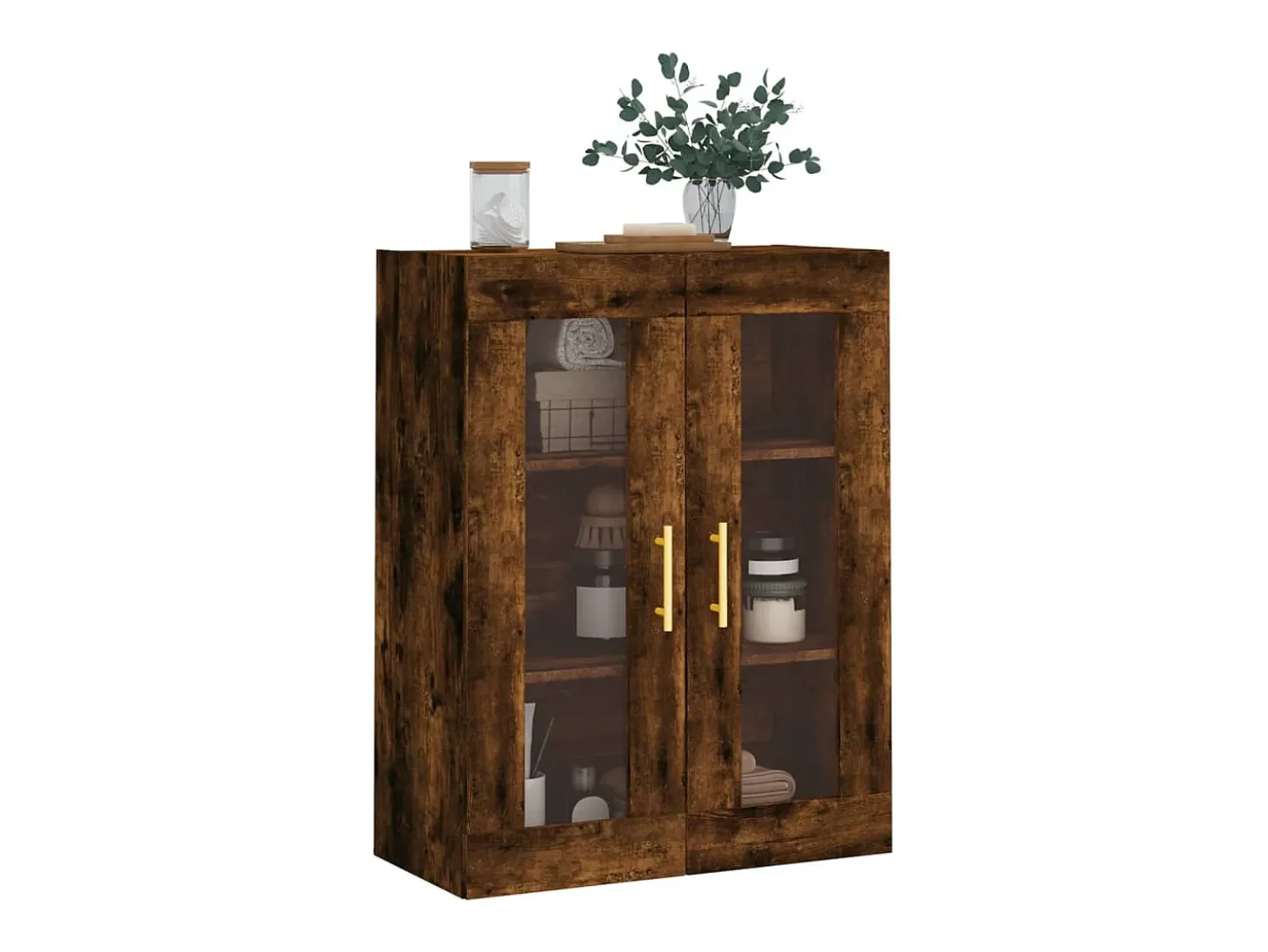 Armario de pared roble ahumado 69,5x34x90 cm