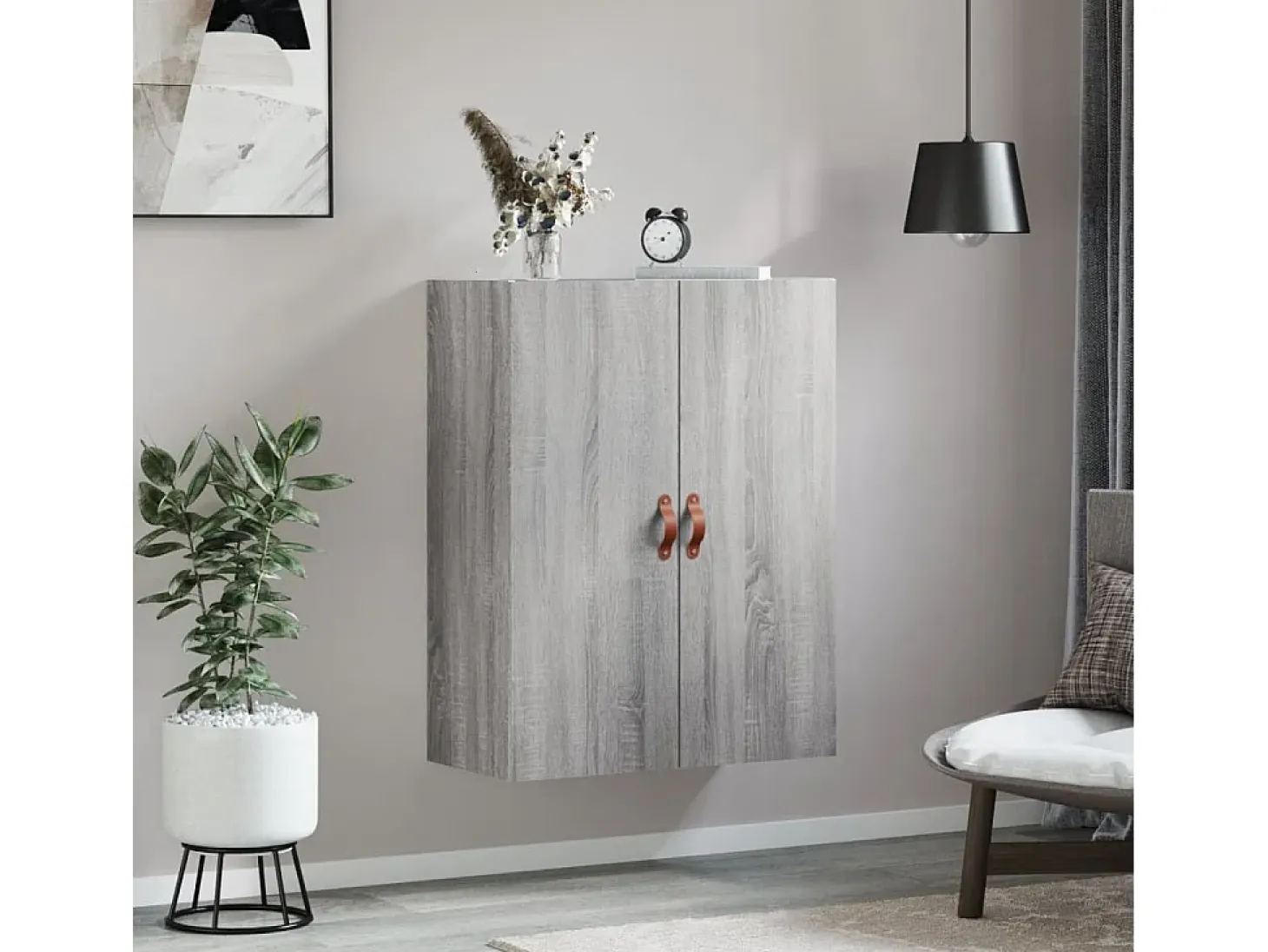 Armario de pared Sonoma gris 69,5x34x90 cm