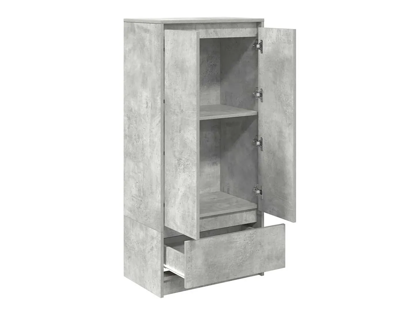 Armario gris hormigón con cajón 55,5x34x119,5 cm madera de ingeniería