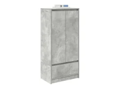 Armario gris hormigón con cajón 55,5x34x119,5 cm madera de ingeniería