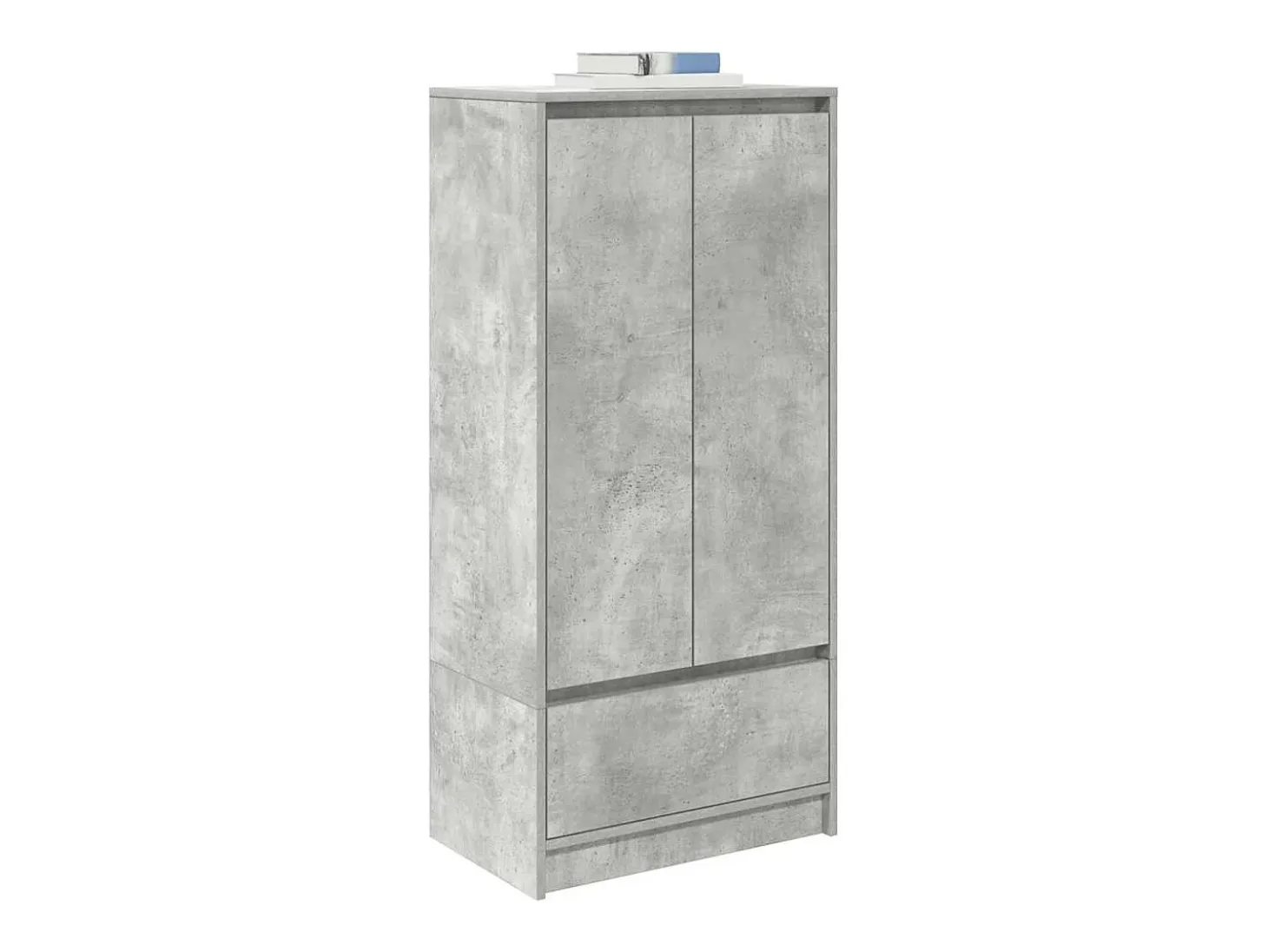 Armario gris hormigón con cajón 55,5x34x119,5 cm madera de ingeniería