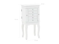 Armario joyero de pie blanco