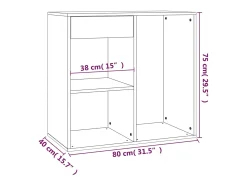 Armario maquillaje madera contrachapada roble Sonoma 80x40x75cm
