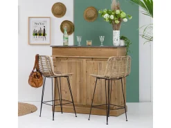 Armario mueble bar en madera reciclada 120cm Garance