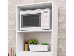 Armario Multiusos CATTERHOUSE Atenas 143 de 60x32x143 cm con 2 Baldas, 2 Puertas Inferiores y de Color Blanco