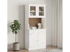 Armario superior de tocador ALTA madera pino blanco 77x30x92cm ES78290