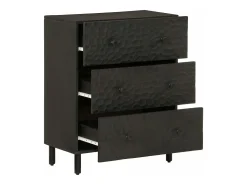 Armarios auxiliares 2 piezas madera maciza mango negro 60x33x75cm