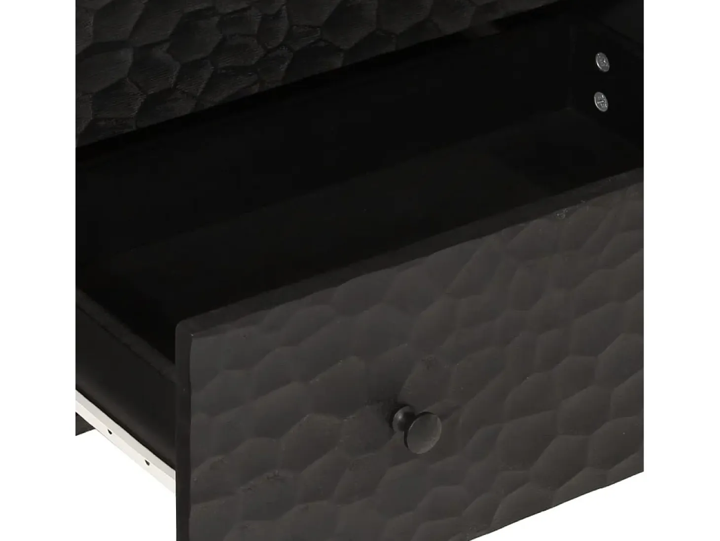 Armarios auxiliares 2 piezas madera maciza mango negro 60x33x75cm