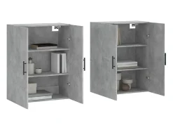 Armarios de pared 2 piezas gris hormigón 69,5x34x90 cm