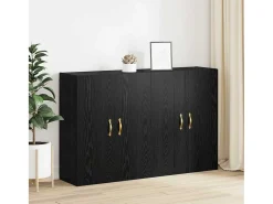 Armarios de pared 2 piezas Roble Negro 69,5 x 34 x 90 cm