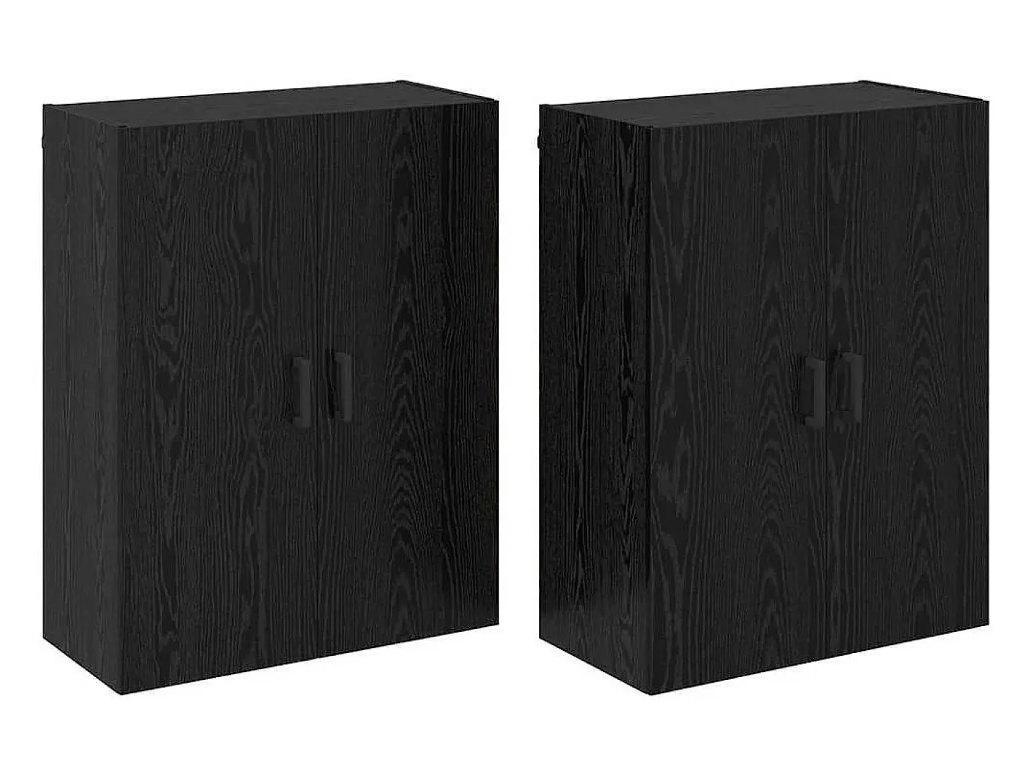 Armarios de pared 2 piezas Roble Negro 69,5 x 34 x 90 cm