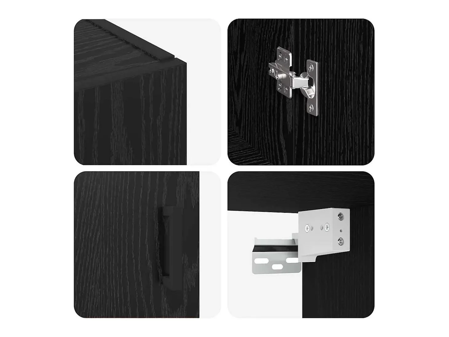 Armarios de pared 2 piezas Roble Negro 69,5 x 34 x 90 cm