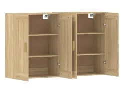 Armarios de pared 2 uds madera de ingeniería roble Sonoma