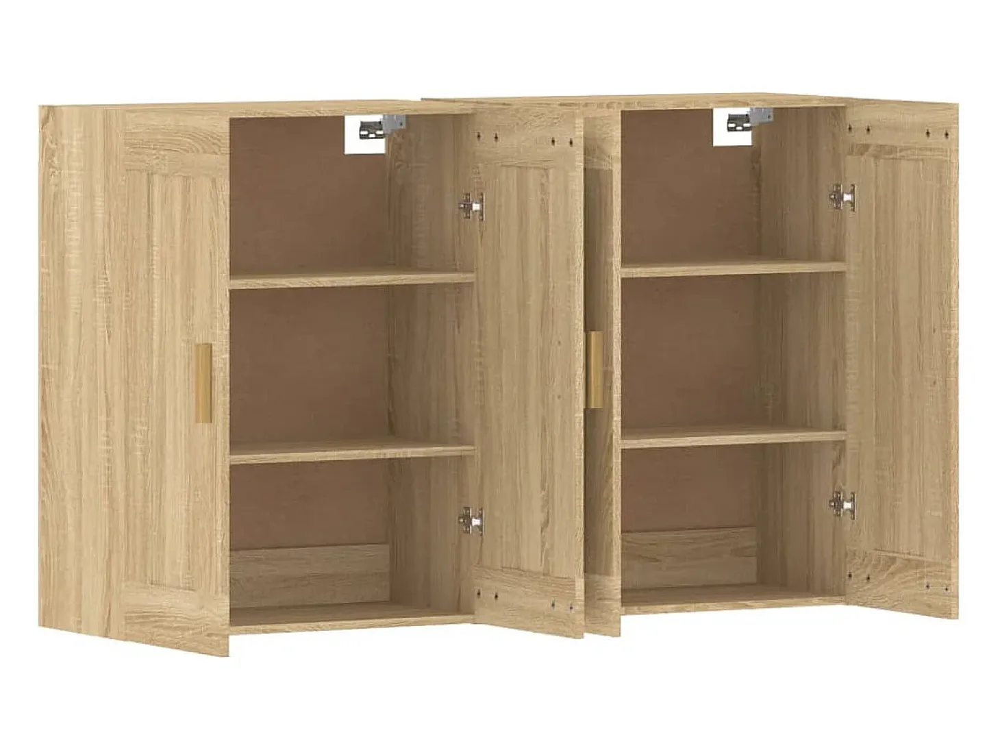 Armarios de pared 2 uds madera de ingeniería roble Sonoma