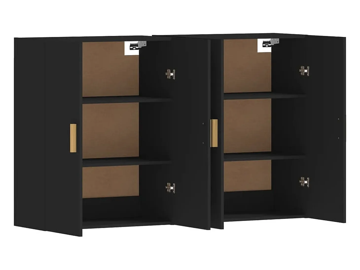 Armarios de pared 2 unidades madera de ingeniería negro