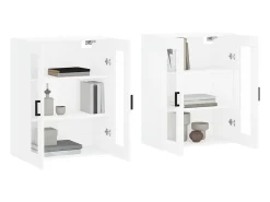 Armarios de pared 2 unidades madera de ingeniería blanco