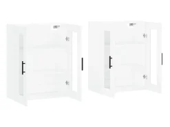Armarios de pared 2 unidades madera de ingeniería blanco
